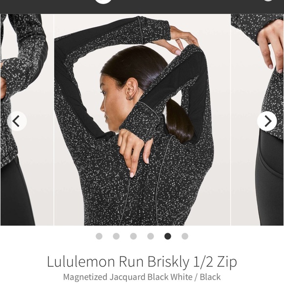 Lululemon Run Briskly 1/2 Zip Long Sleeve Pullover Black White Size 4 - Picture 3 of 9